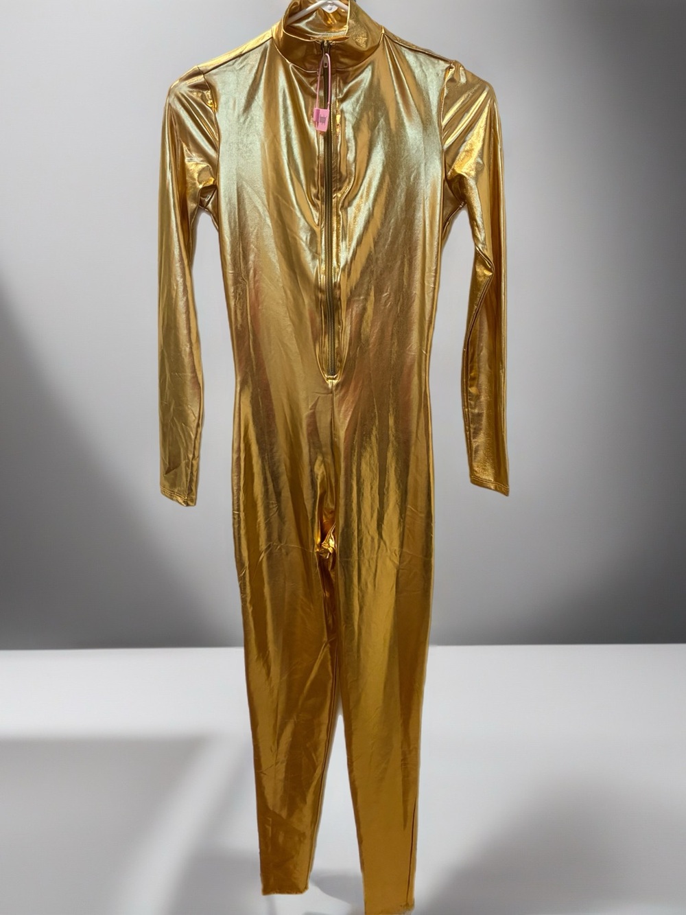 Foreplay Women’s Shiny Metallic Gold Full-Body Jumpsuit Size S/M